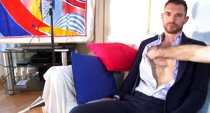 Beautiful masculine Sale agent gets wanked by 2 guys despite of himself !