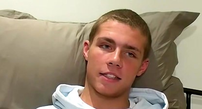 British twink Antony solo masturbates and jizzes