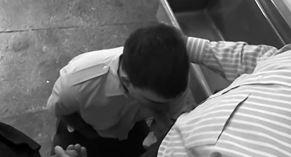 Hunky man Dirk Caber anal fucked by cop in toilet