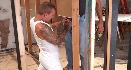 Head Contractor Chris Damned Joins Hunks In The Pounding - RagingStallion