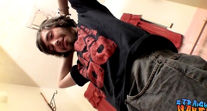 Hung straight thug Samuel Phatom masturbates and jizzes solo