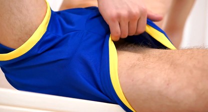 Cute twink plays with his foreskin & oozes precum