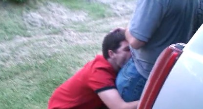 Outdoors blowjob