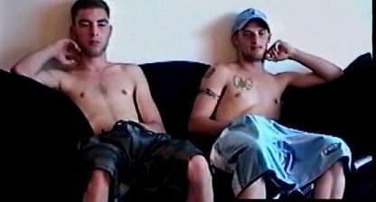 Straight twinks threeway sucked by DILF for cumshot