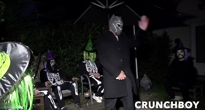 FUCKED BAREBACK FOR the halloween ceremeony with submission extrem in public for dimitri