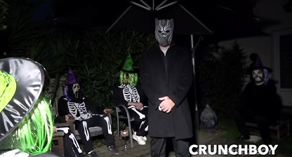 FUCKED BAREBACK FOR the halloween ceremeony with submission extrem in public for dimitri