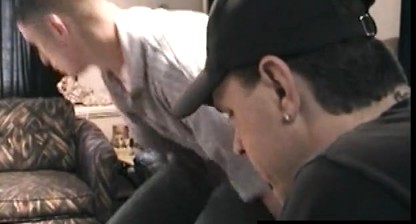 Straight guy gets sucked off and tugged by DILF till cum