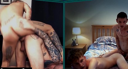 Bromo - Tattooed, British Vers Couple Mickey Taylor And Ronnie Stone Fuck Bareback And Cum