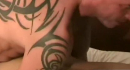 Sturdy inked Germans barebacked in doggystyled during orgy