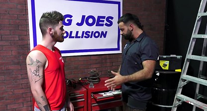 Nick Milani rides his mechanic Teddy Torres cock