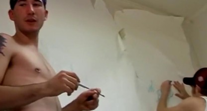 Deviant Billy pees with friends and jerks off cock