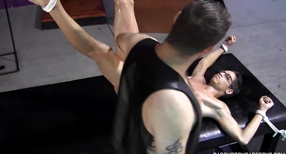 Vin disciplines his sub twink Justin Martinez