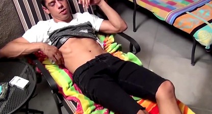 Athletic jock Bobby Hart masturbates solo and smokes cigars