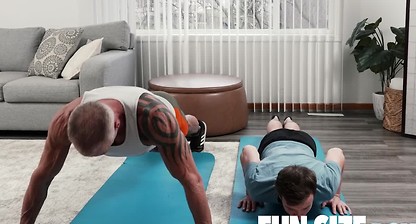 FunSizeBoys Logan Cross and Dallas Steele workout and fuck together