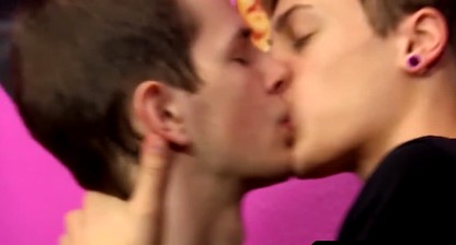 Skinny twink big dick tugged during intense ass fucking