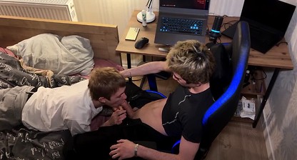 Twink wanted to and unhooked the guy from the game and began to give a throat, after which he sat