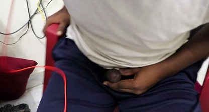 Giving a oil massage to the dick